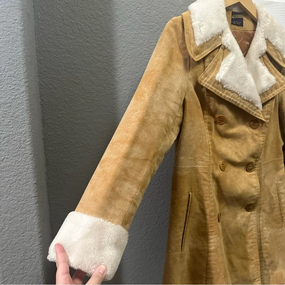 Vintage genuine Heeksuede brown jacket winter coat women’s size small medium - Picture 4 of 8